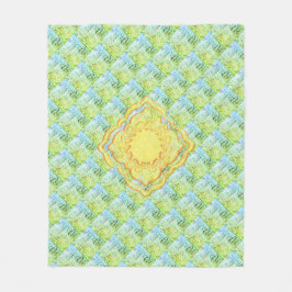 Cobertor De Velo Pastel Greens e Medalhões Ouro