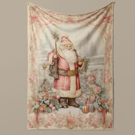 Cobertor De Velo Pastel Natal Retro Santa Claus Home Decor