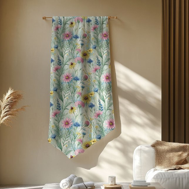 Cobertor De Velo Pastel Pink Sage Green Wildflower Boho Vibes (Pastel Pink Sage Green Wildflowers Boho Vibes Fleece Blanket)