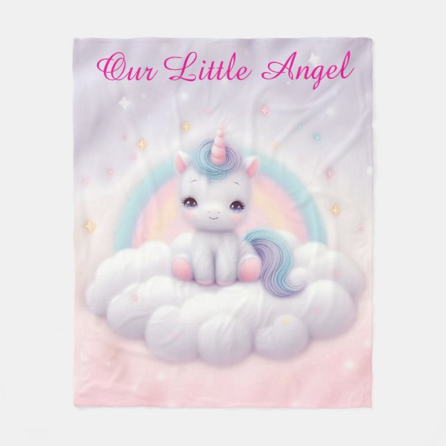 Cobertor De Velo Pastel Rainbow Unicorn Blanket (Frente)