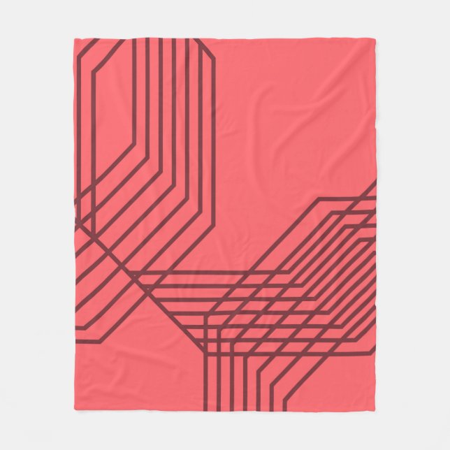 Cobertor De Velo Pastel Red, simples, moderno, design geométrico (Frente)