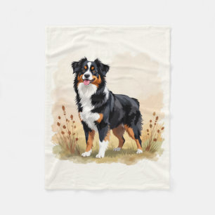 Cobertor De Velo Pastor australiano Black Tricolor Aussie Dog