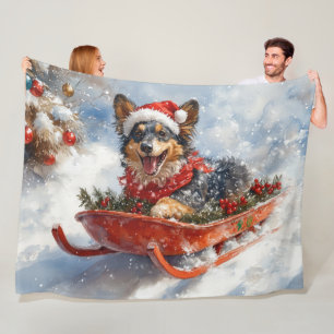 Cobertor De Velo Pastor belga em Sledge Deixem nevar o Natal