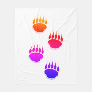 Cobertor De Velo Pata Colorida do Urso Imprime Relógio Redondo de A