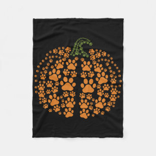 Cobertor De Velo Pata de Cães Imprimir Pumpkin Outono Amante de os