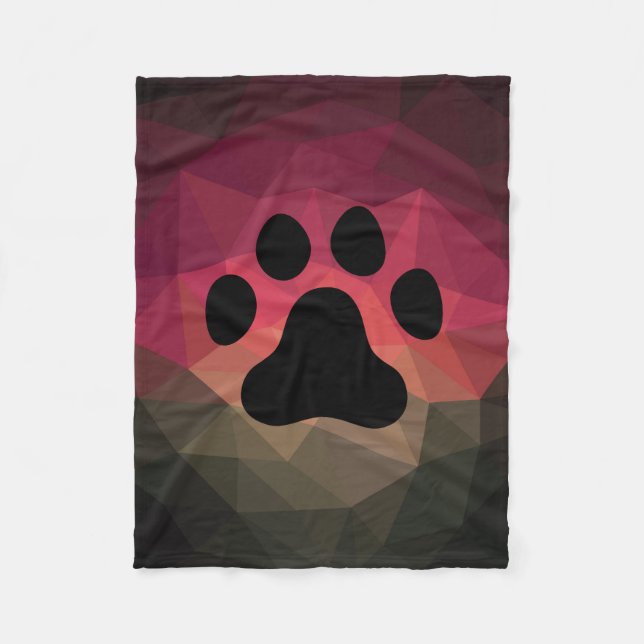 Cobertor De Velo Pata de cão, pegada animal, pé de gato (Frente)