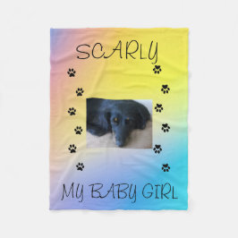 Cobertor De Velo Pata Imprime com Foto e Nome Amarelo, Rosa