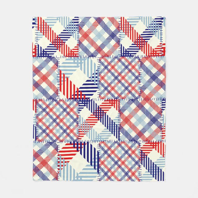 Cobertor De Velo Patch de Xadrez Clássica: Padrão Quadrado (Frente)