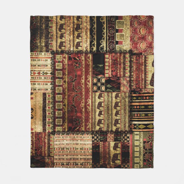Cobertor De Velo Patchwork Africano: Grunge Impressão Background (Frente)