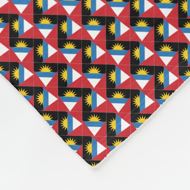 Cobertor De Velo Patchwork Antígua e Barbuda Flag Patterno (Quina)