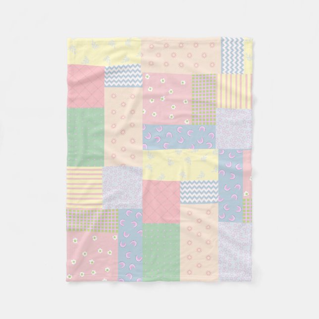 Cobertor De Velo Patchwork de Pastel (Frente)