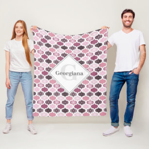 Cobertor De Velo Patchwork do Monograma Dusky Rosa Dot Mandalas Oge