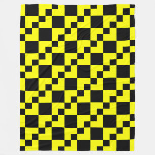 Cobertor De Velo Patchwork Domino - Amarelo e preto