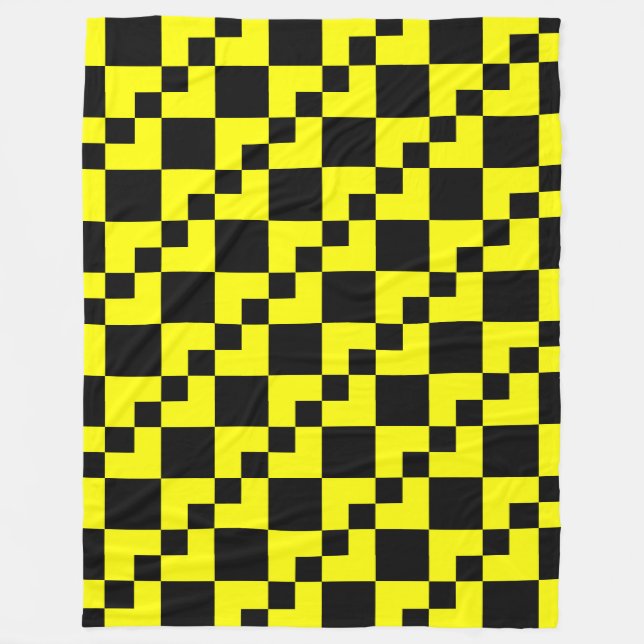 Cobertor De Velo Patchwork Domino - Amarelo e preto (Frente)