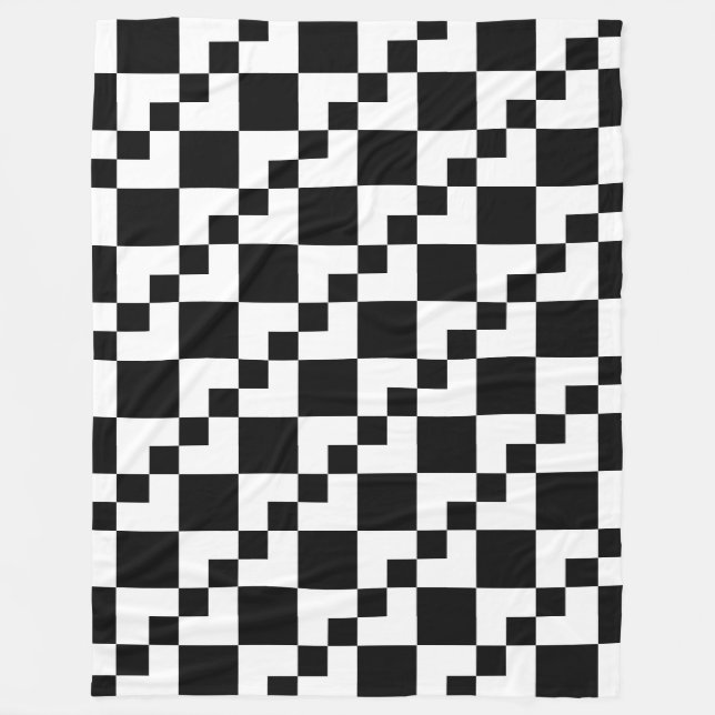 Cobertor De Velo Patchwork Domino - Branco e Preto (Frente)