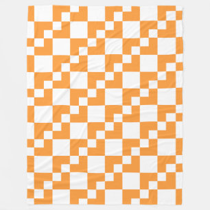 Cobertor De Velo Patchwork Domino - Laranja claro e branco