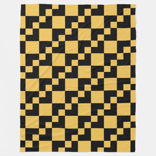 Cobertor De Velo Patchwork Domino - Preto e âmbar (Frente)
