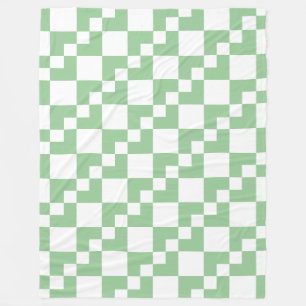Cobertor De Velo Patchwork Domino - Verde esmaecido e branco