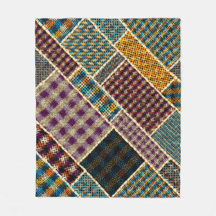 Cobertor De Velo Patchwork Indiana: Imitação de Canvas Texturizada.