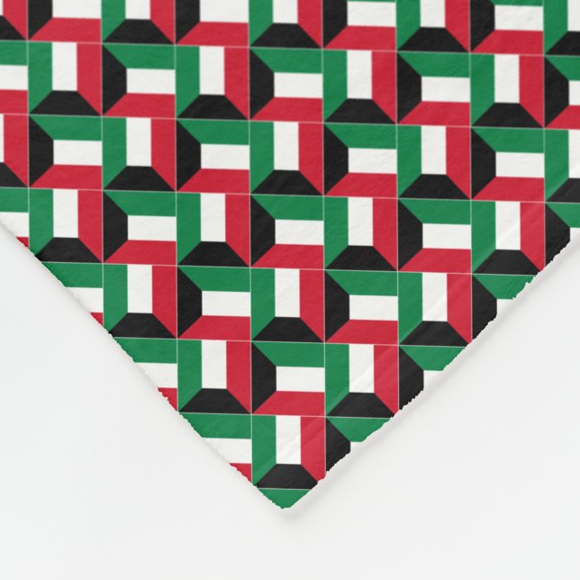 Cobertor De Velo Patchwork Kuwait Flag Patterno (Quina)