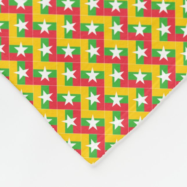 Cobertor De Velo Patchwork Myanmar Flag Patternos (Quina)