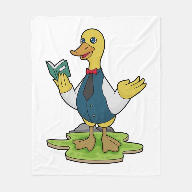Cobertor De Velo Pato como professor com livro (Frente)