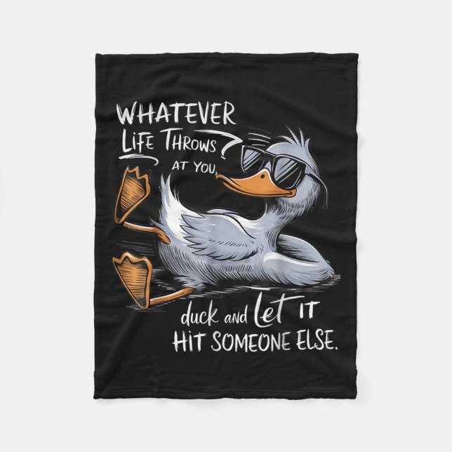 Cobertor De Velo Pato Engraçado Camisa Engraçada Citando Camisetas  (Frente)