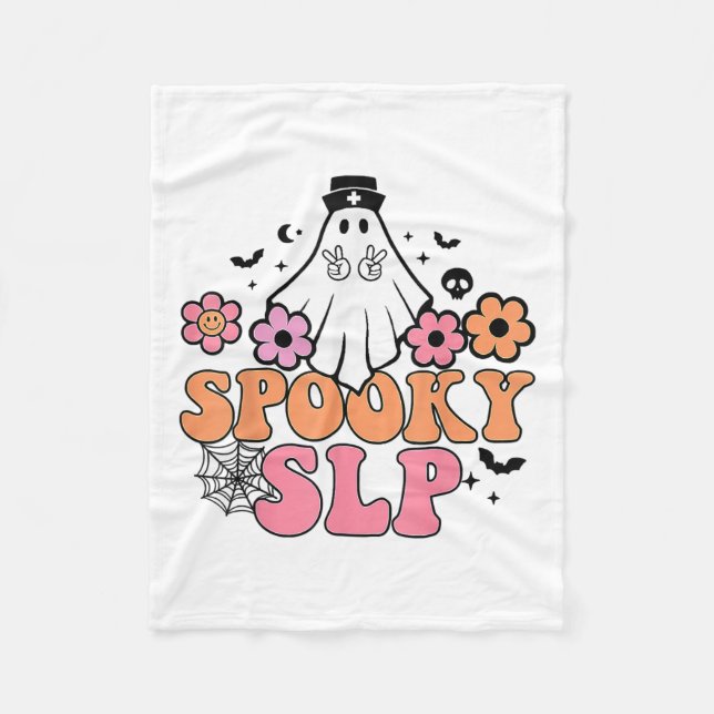 Cobertor De Velo Patologista Cute Ghost da Linguagem de Slp Spooky (Frente)