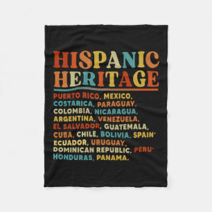 Cobertor De Velo Patrimônio Hispânico Mês Todos os Países Latinos L