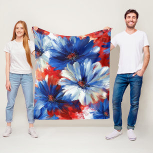 Cobertor De Velo Pátrio Vermelho Azul Branco Floral (6)
