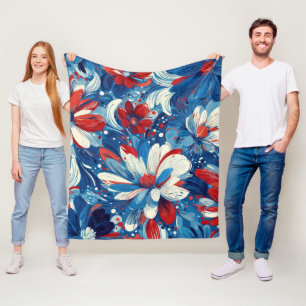 Cobertor De Velo Pátrio Vermelho Azul Branco Floral (8)
