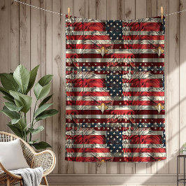 Cobertor De Velo Patriotic Flag Blanket Eagle Pride for the Fourth