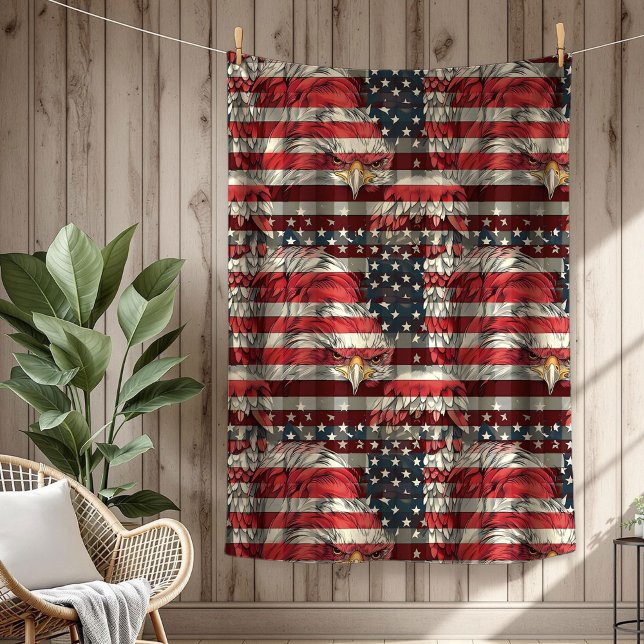 Cobertor De Velo Patriotic Flag Blanket Eagle Pride for the Fourth (Patriotic Flag Blanket Eagle Pride for the Fourth)