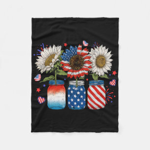 Cobertor De Velo Patriótica Americana Bandeira com Girassol 4t