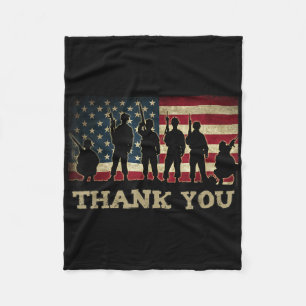 Cobertor De Velo Patriótica Obrigado Soldados Veteranos Americano F