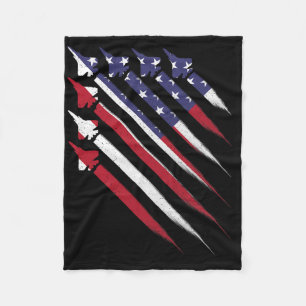 Cobertor De Velo Patriótico 4 de julho Jet Usa American Flag Men Bo