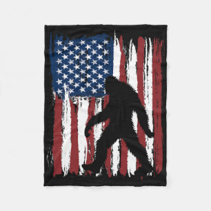 Cobertor De Velo Patriótico Bigfoot American Flag Funny 4 De Julho