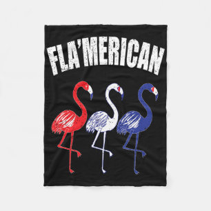 Cobertor De Velo Patriótico Flamingo Vermelho Branco Azul 4 de julh