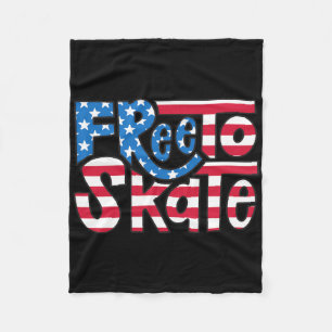 Cobertor De Velo Patriótico Patinador do 4 de Julho Bandeira Americ