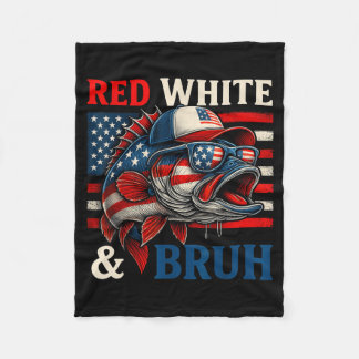 Cobertor De Velo Patriótico Vermelho Branco Bruh América Pescaria 4