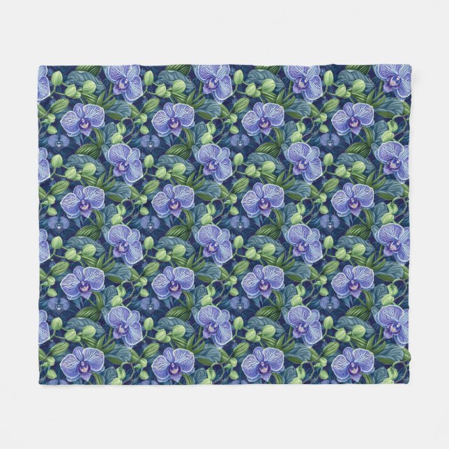 Cobertor De Velo Patten Roxo de Flor Orquídea (Frente (Horizontal))