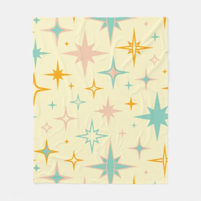 Cobertor De Velo Pattern of colorful retro stars (Frente)