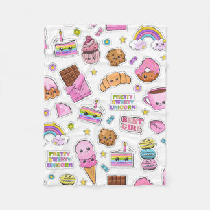 Cobertor De Velo Patterno Funny Unicorn Magic Rainbow Cute