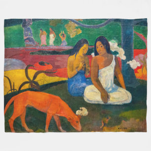 Cobertor De Velo Paul Gauguin - Árearea / O Cachorro Vermelho