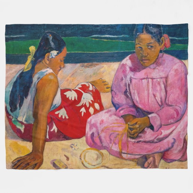 Cobertor De Velo Paul Gauguin - Mulheres taitianas na praia (Frente (Horizontal))