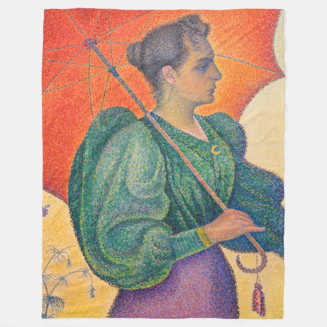 Cobertor De Velo Paul Signac - Mulher com Guarda-Sol (Frente)