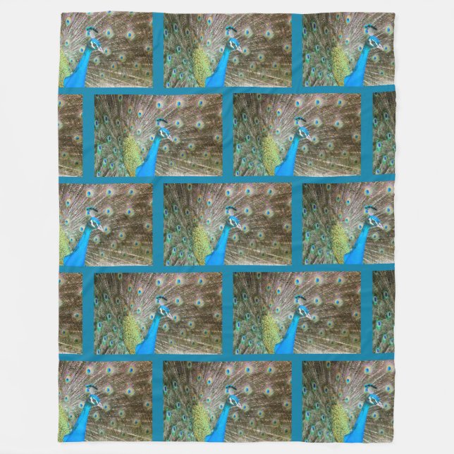 Cobertor De Velo Pavão com penas banidas - Foto de aves selvagens (Frente)