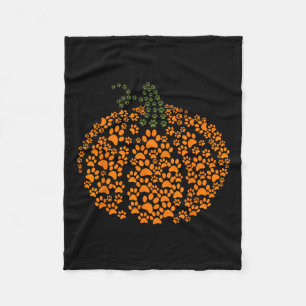 Cobertor De Velo Paw Imprime Halloween Pumpkin Ghost Paw Dog Amor
