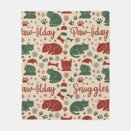 Cobertor De Velo Paw-liday Snuggles Pet Lover Dog Cat Christmas