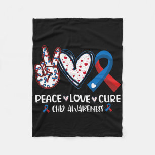 Cobertor De Velo Paz Amor Curto Doença Cardíaca Chd Sensibilização 